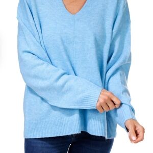Vince Camuto Sky Blue V-Neck Sweater